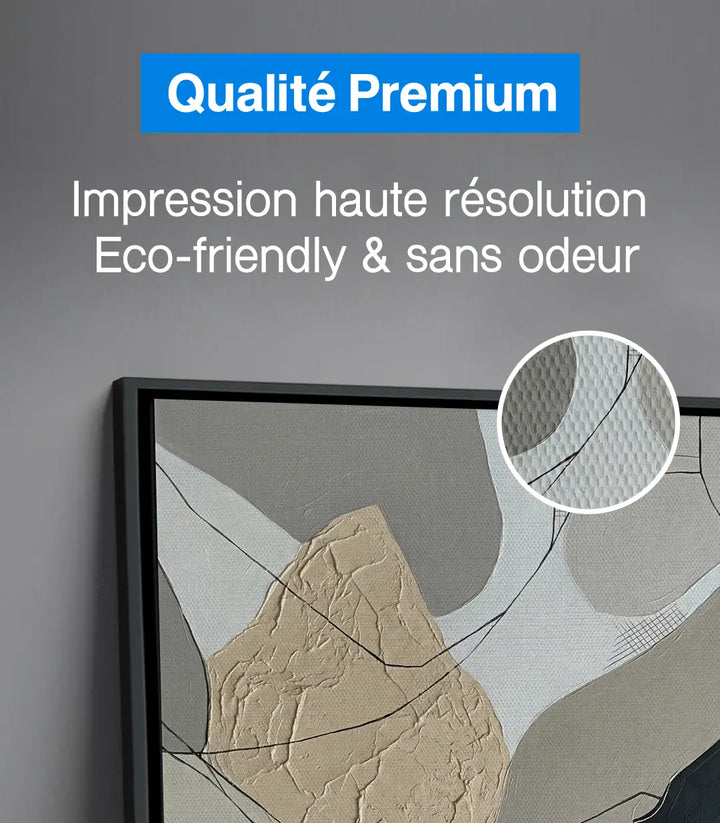 Tableau Clay Relief Massinart — mise en situation séjour contemporain, décoration murale diptyque