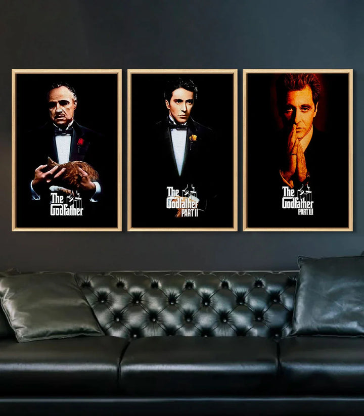 Tableau Godfather Part III portrait orange et noir Massinart — Michael Corleone