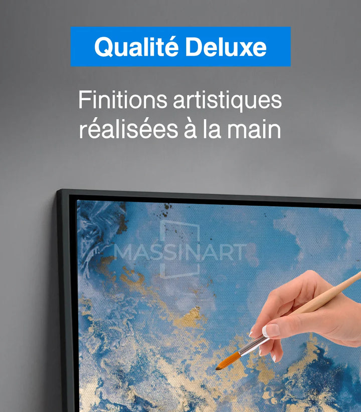 Tableau paysage forestier abstrait triptyque mise en situation couloir — Massinart