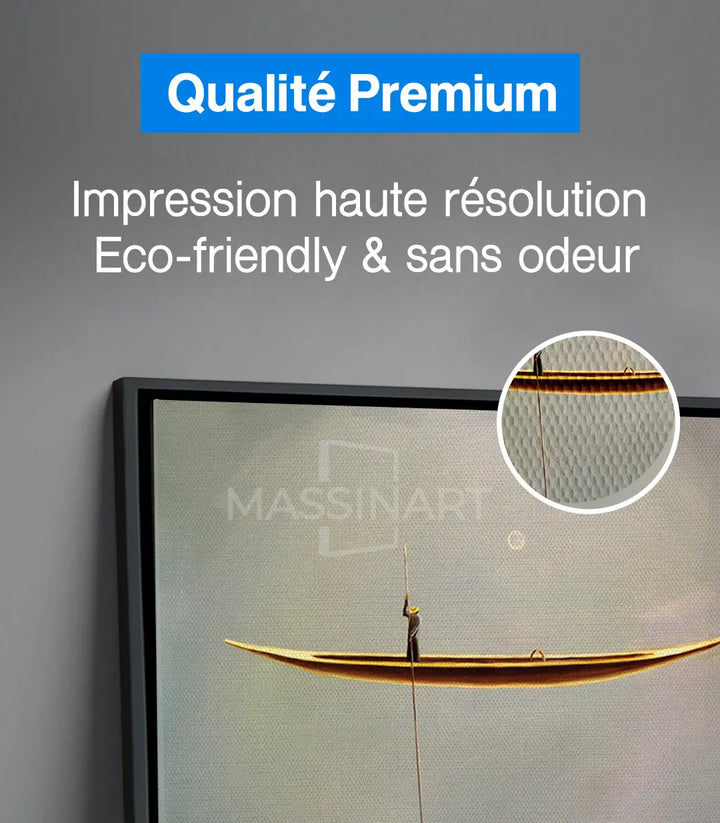 Tableau bateau minimaliste ambiance séjour moderne — Massinart