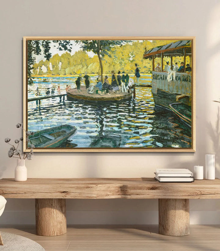 Tableau La Grenouillère Monet simulation pièce à vivre Massinart
