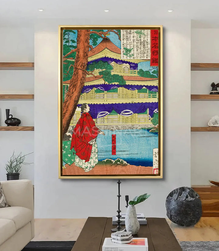 Tableau Golden Pavilion mise en situation salon moderne Massinart