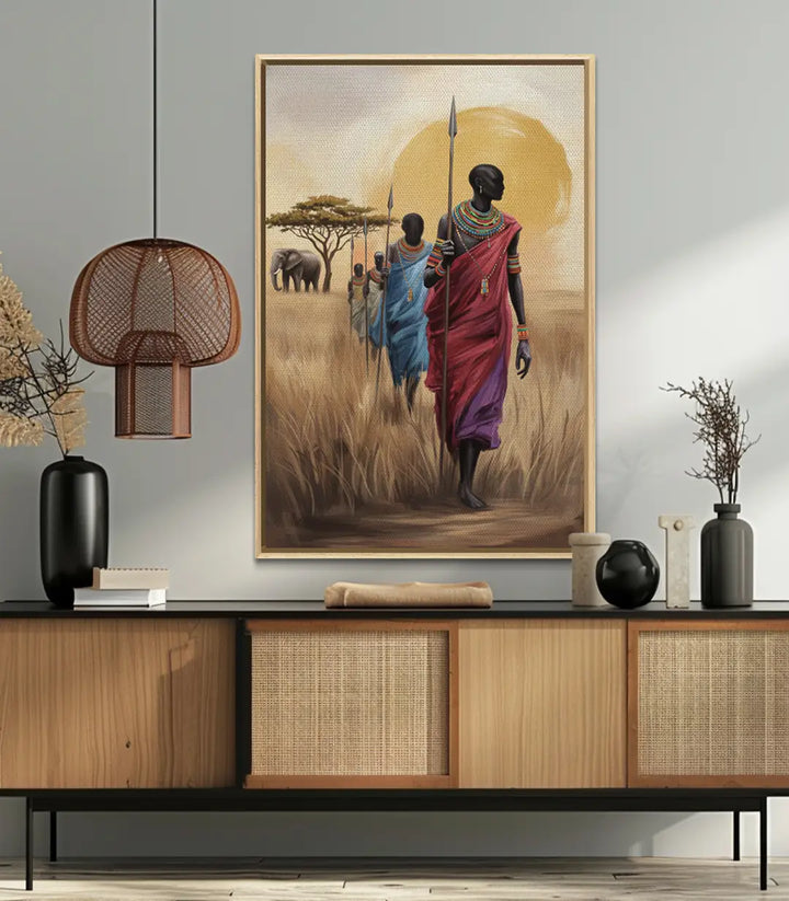 Décoration intérieur séjour — Tableau Savanna March Massinart style ethnique