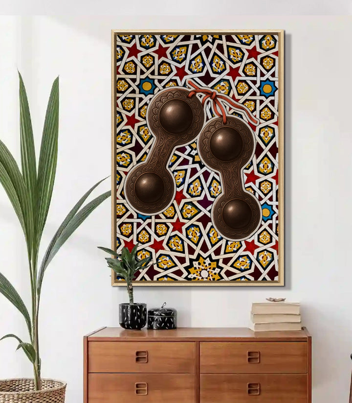 Décoration murale Qraqeb Rhythms Massinart — tableau musique traditionnelle maroc
