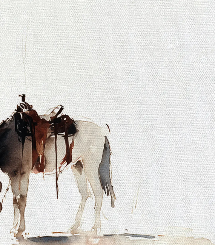 Détail peinture aquarelle - Tableau Western minimaliste Massinart