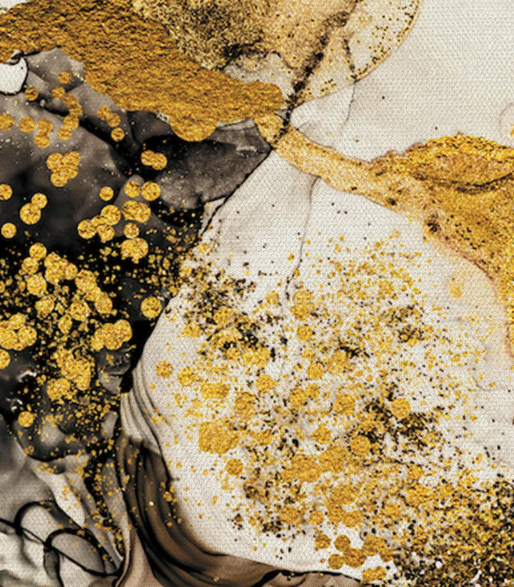 Détail artistique — effets fluides or et encre du tableau Inspiration Massinart