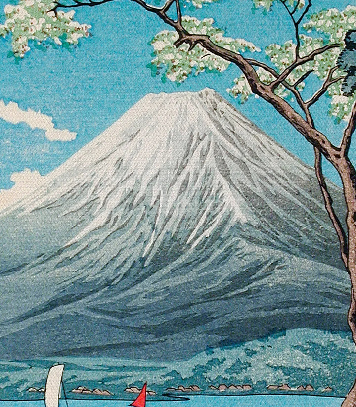 Tableau nature vintage — Silent Waters Massinart estampe paysage montagne volcan