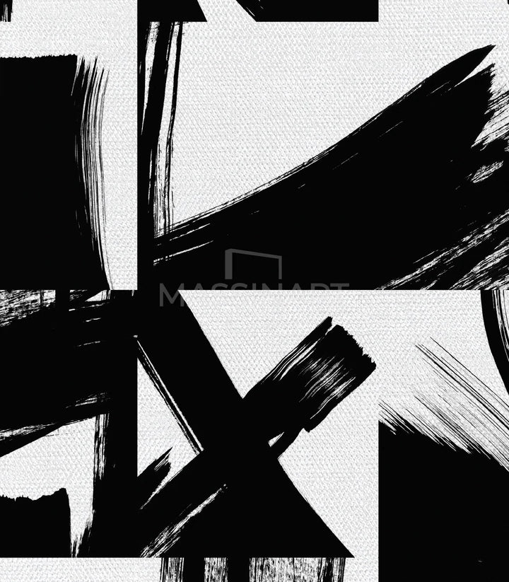Mise en situation hôtel tableau abstrait diptyque Inked Massinart