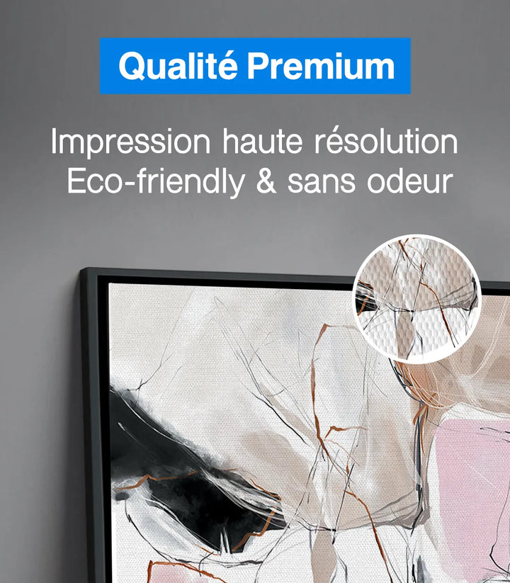 Mise en situation hôtel, tableau Pink Touch décoration murale abstraite Massinart