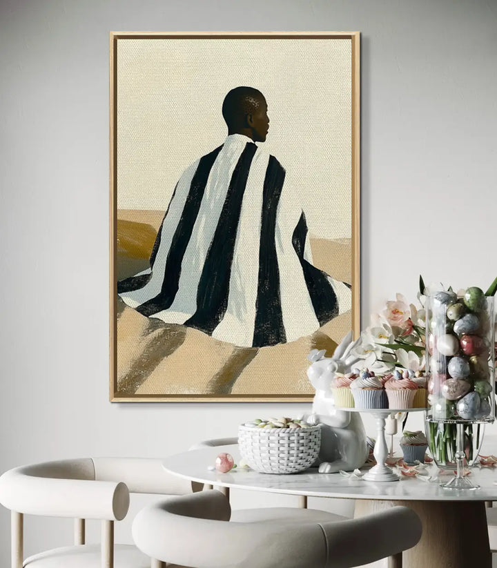 Tableau Striped mise en situation bureau Massinart — art figuratif décoration contemporaine