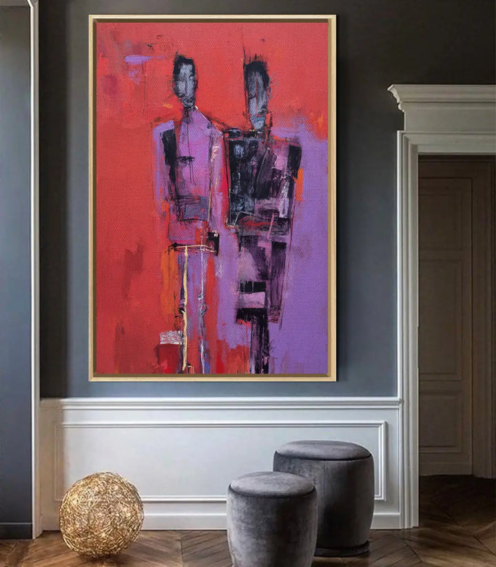 Tableau Between Us violet-rouge poétique intérieur design contemporain Massinart