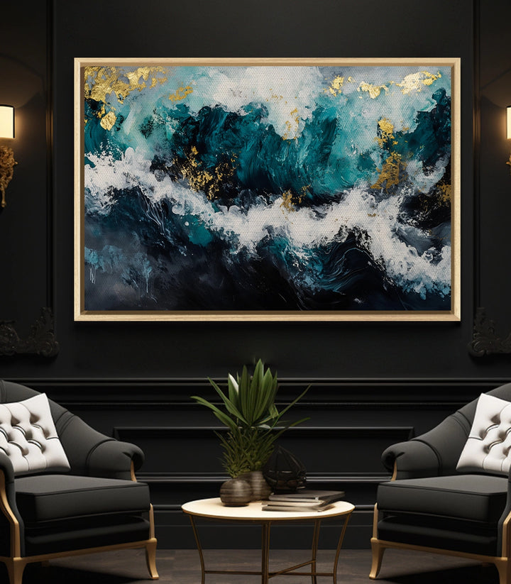 Tableau Golden Tide décoration intérieur luxe contemporain Massinart
