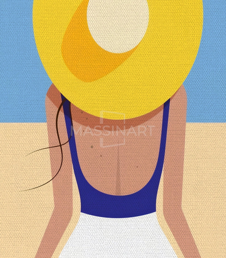 Tableau soleil vagues bleues et blanches contemporain Massinart
