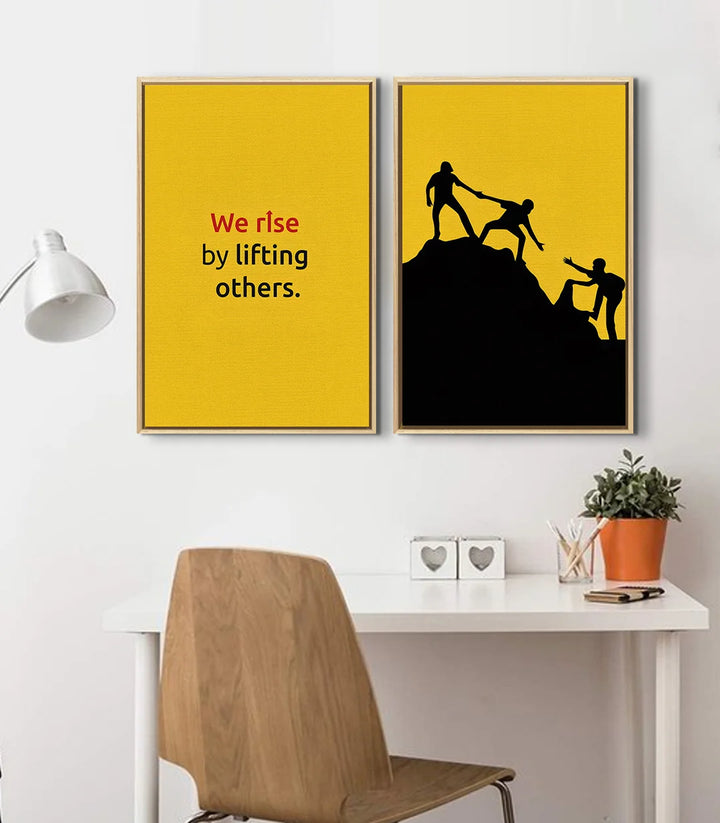 Tableau Push Upward diptyque — décoration intérieur motivation Massinart