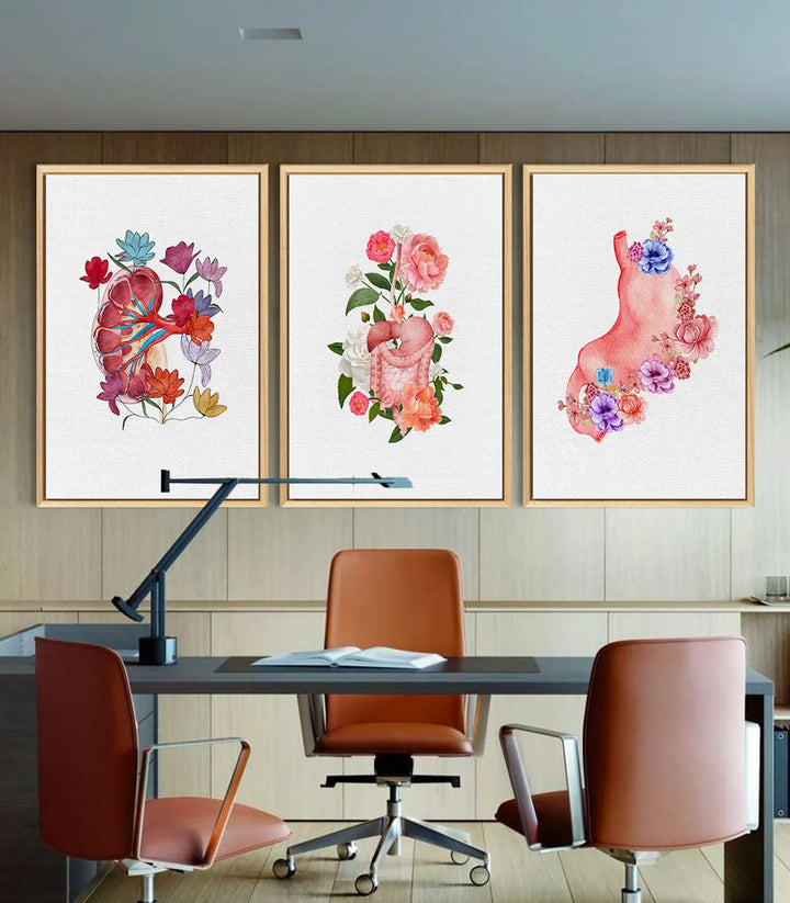 Tableau anatomique floral Blooming Organs mur blanc Massinart