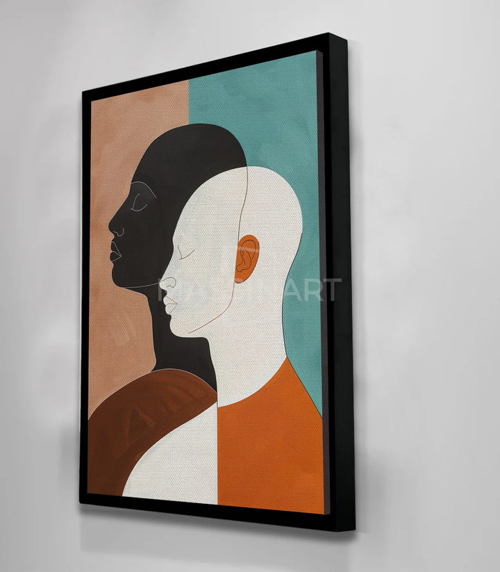 Tableau Silent Bond mise en situation décoration séjour contemporain Massinart