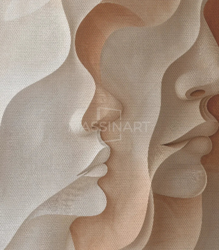 Tableau Duo profils abstraits — simulation salon moderne Massinart style contemporain