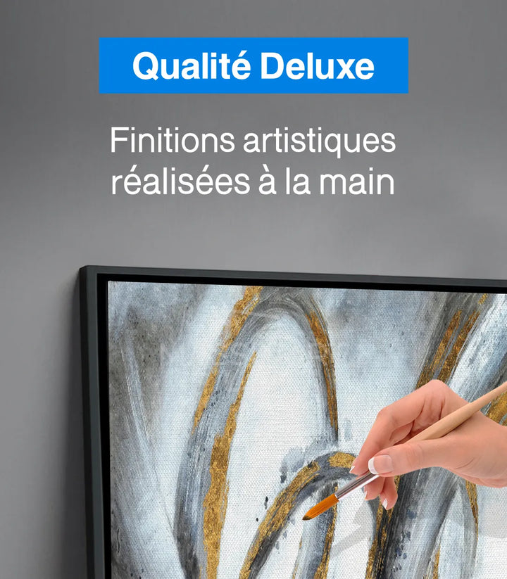 Tableau abstrait Swirl - composition minimaliste luxe - Massinart