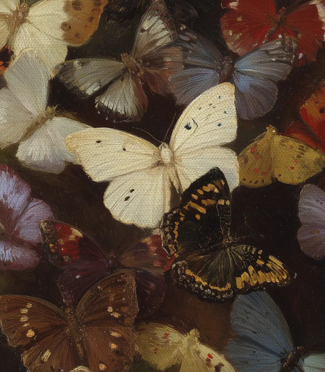 Harmonie couleurs tableau papillons Massinart — palette vintage nature