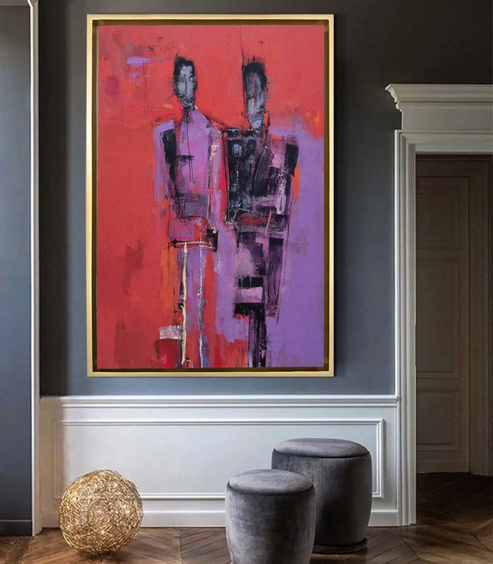 Mise en situation tableau Between Us décoration salon moderne Massinart