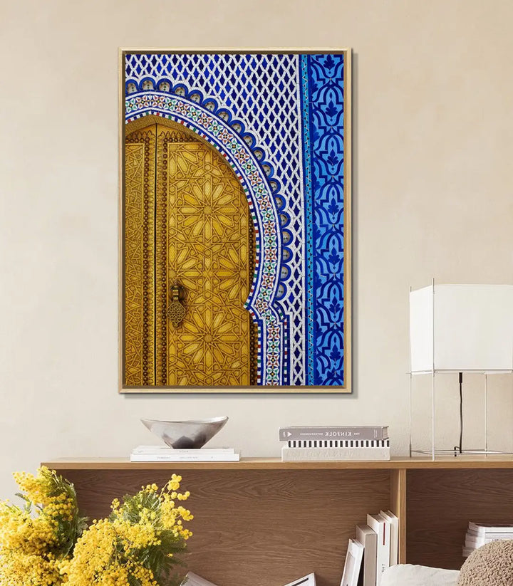 Mise en situation Golden Mosaic séjour couloir décoration Massinart