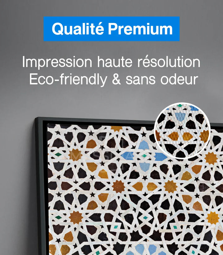 Décoration intérieur mur blanc avec triptyque zellige marocain Massinart