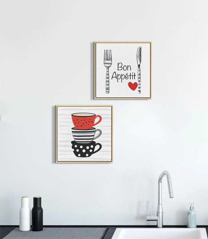 Tableau Bon Appétit diptyque décoration cuisine Massinart
