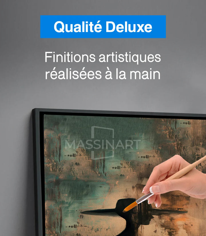 Détail texture rouille turquoise tableau silhouette Massinart