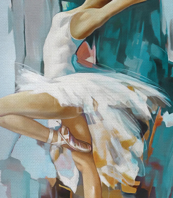 Tableau ballerine, encadrement noir moderne mur beige Massinart
