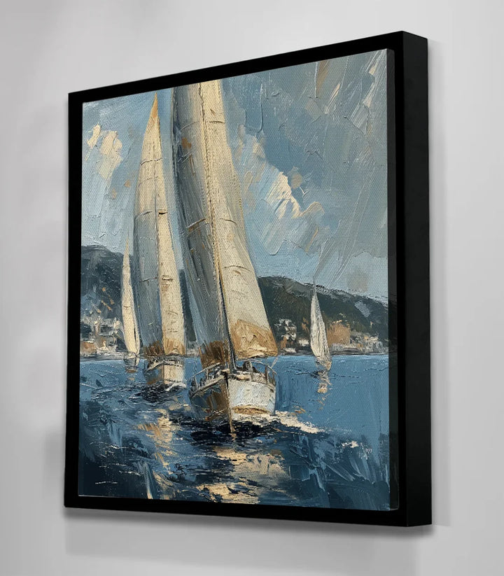 Paysage marin voiliers, décoration salon séjour, Massinart