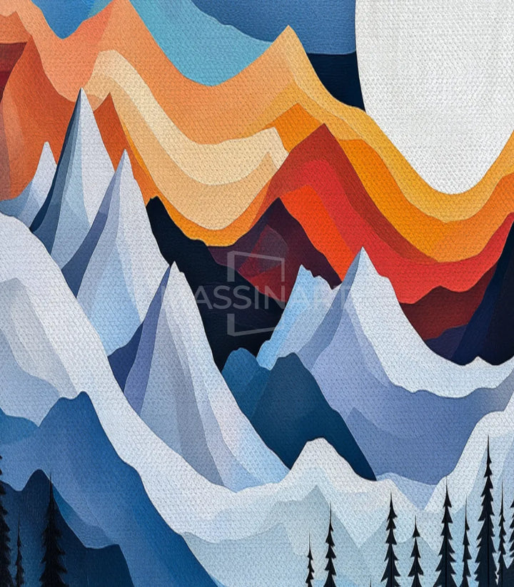 Tableau Moonlit Peaks room view salon décoration moderne Massinart