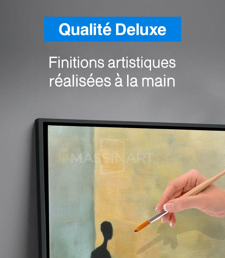 Tableau abstrait silhouettes pastel tons chauds Massinart