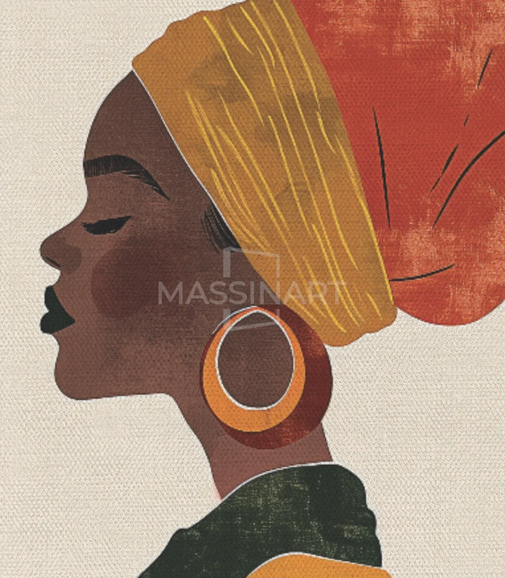 Simulation centre beauté tableau portrait femme africaine — Massinart