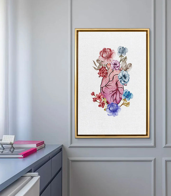 Tableau Floral Heart en mise en situation dans un bureau moderne - Massinart