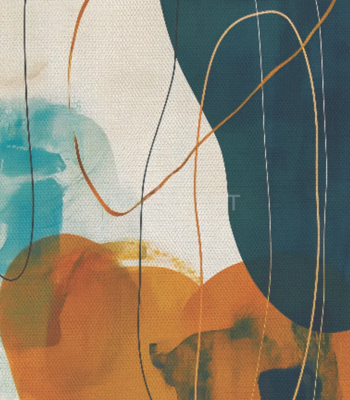 Mise en scène intérieur contemporain Massinart — Tableau Fluid Dynamics séjour moderne