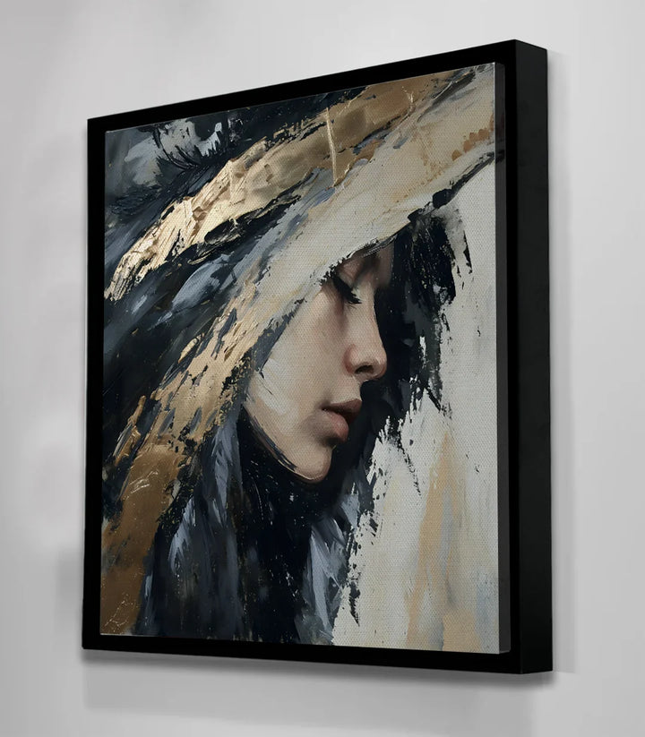 Tableau Insight déco intérieure salon marocain contemporain, peinture dorée Massinart