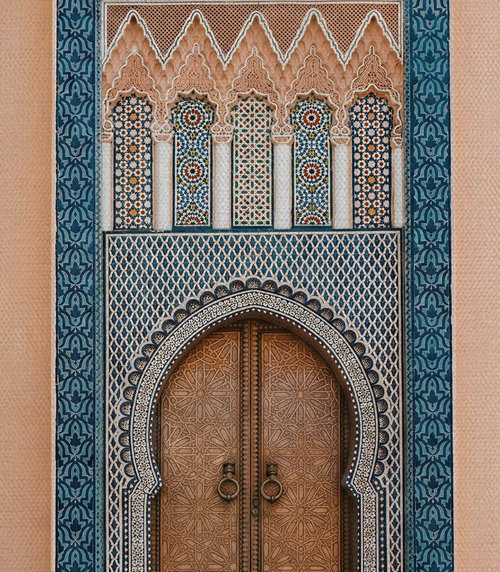 Tableau Medina Portal mise en place chambre à coucher, style riad marocain Massinart