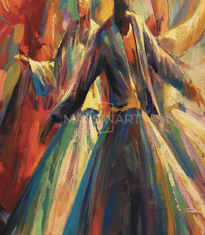 Tableau Dervish Dance carré — simulation intérieur décoration contemporaine Massinart