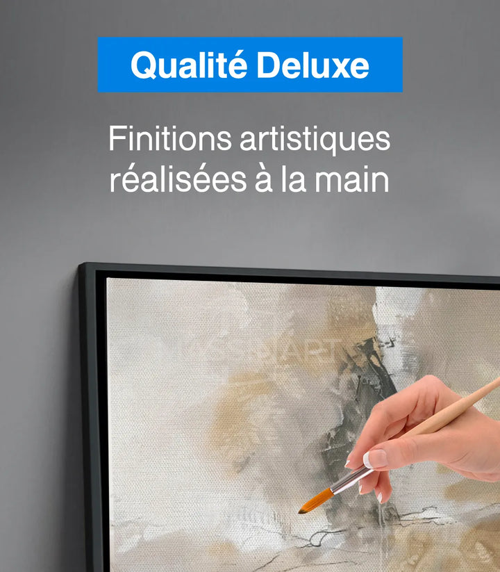 Tableau Greige triptyque Massinart — décoration intérieur séjour