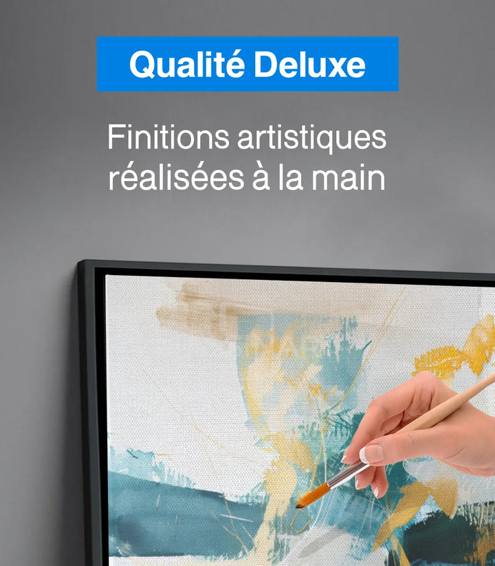 Tableau River Flow triptyque Massinart — décoration intérieur salon contemporain bleu