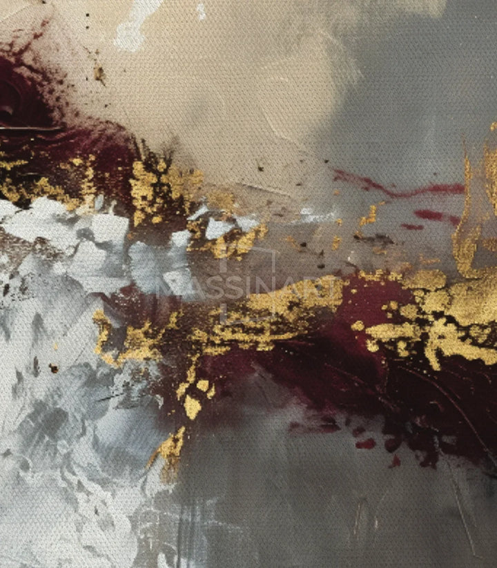Détail explosion dorée Ember Cascade abstraction lyrique — Massinart