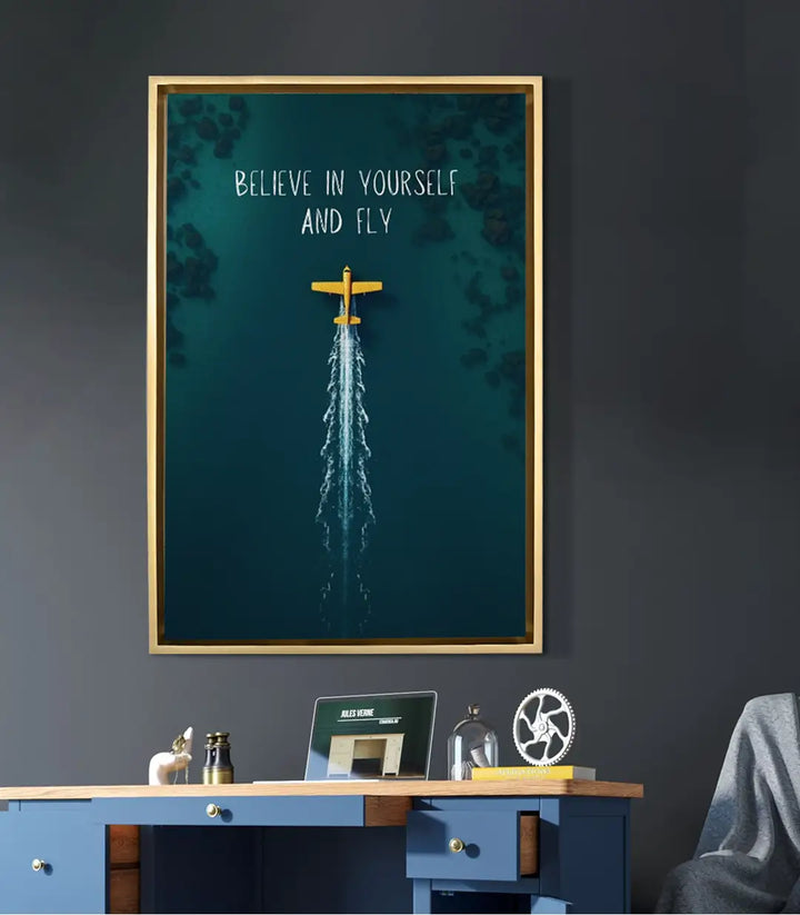 Mise en situation tableau motivation avion bureau design Massinart