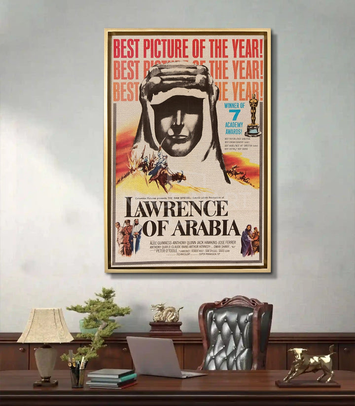 Affiche cinéma Lawrence of Arabia en situation décoration bureau Massinart
