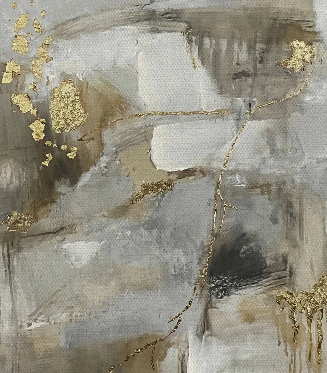 Tableau Mending carré beige doré ambiance zen hôtel, Massinart
