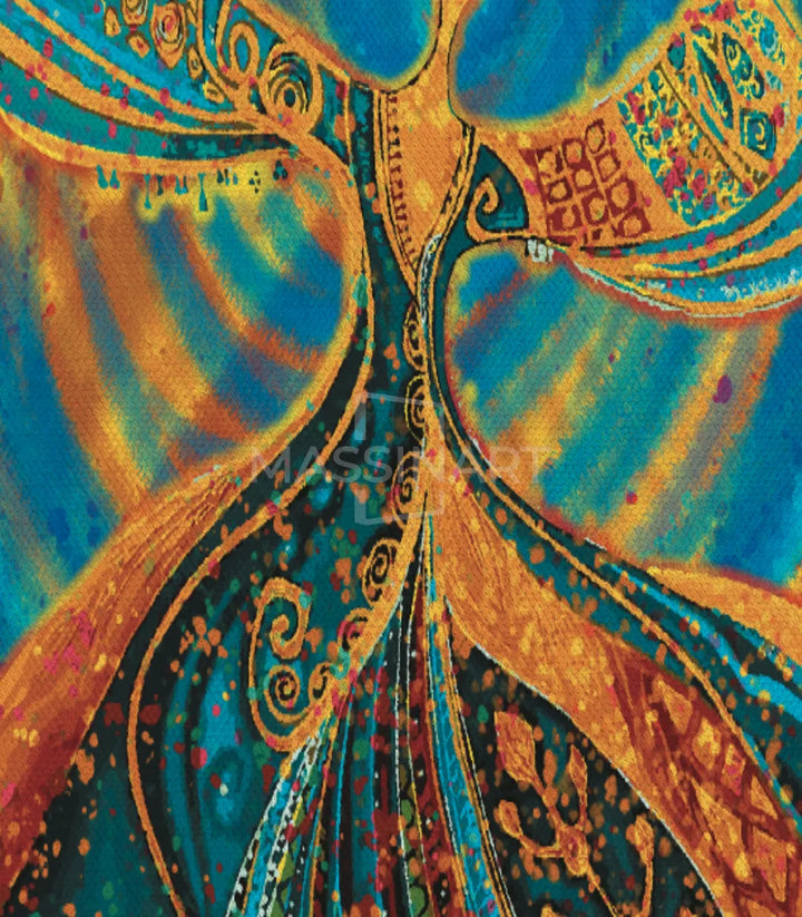 Tableau Derviche Tourneuse mise en situation chambre couleurs harmonieuses Massinart