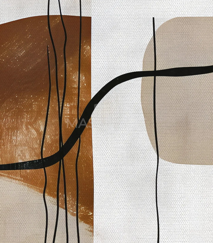 Chambre à coucher design — Tableau Carbon minimaliste au-dessus du lit, Massinart