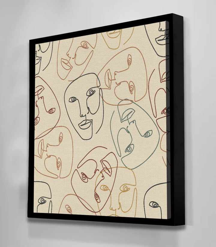 Tableau Faces Massinart — mise en situation séjour moderne