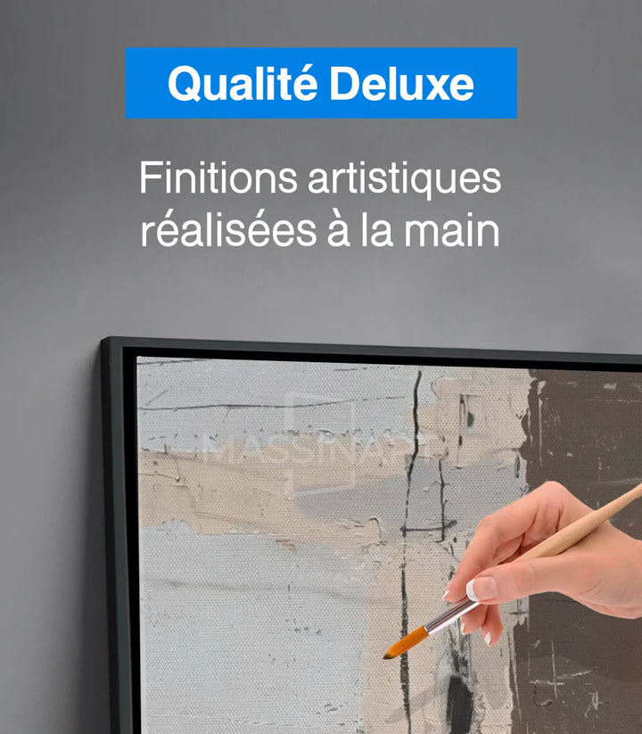 Mise en scène diptyque art abstrait bureau séjour moderne, Massinart