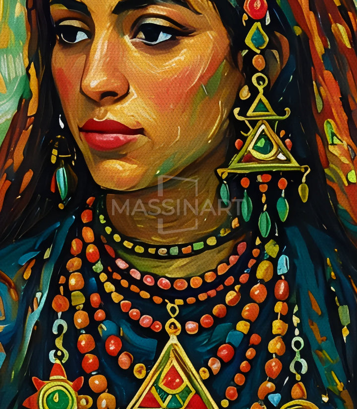 Tableau Sousia portrait femme berbère Massinart — emballage livraison prêt à accrocher