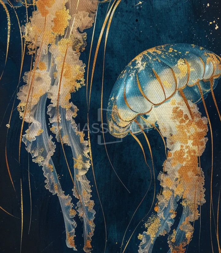 Tableau Floating Gold Massinart — cadre noir salon marocain moderne